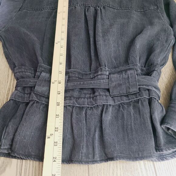 Dear‎ John Austin Cambray Jacket XS Charcoal Gray Full Zip Belted Military - Picture 10 of 10